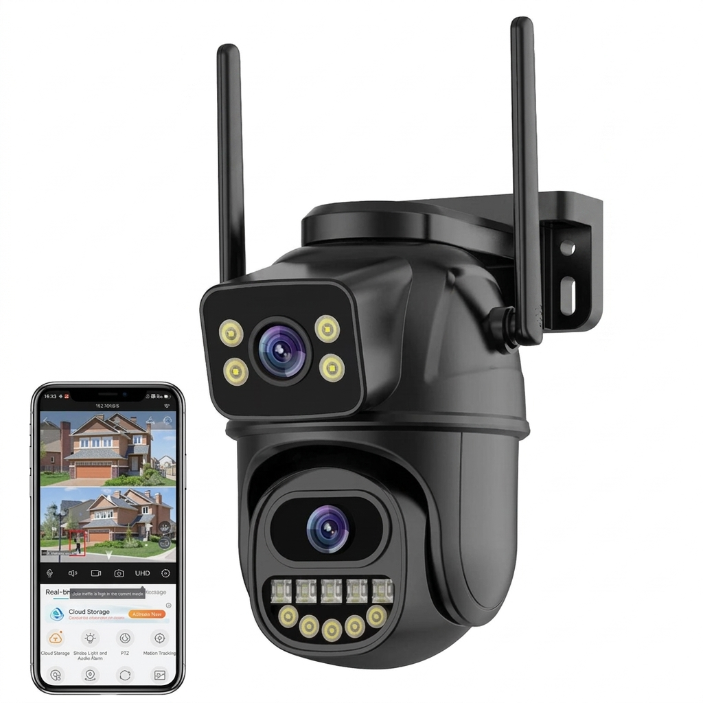 Security Camera - Dual Lens AI Tracking 4K WiFi
